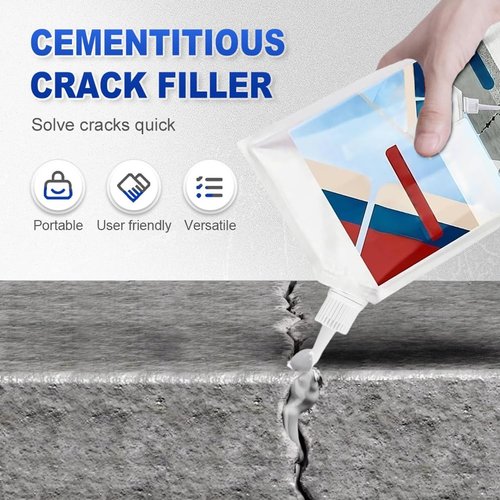Heavy-Duty Concrete Crack Repair Adhesive, 2025 Upgrade Concrete Sealer Outdoor Waterproof, Quick-Drying Grouting Adhesive, for Home Repairs, Construction Projects (Grey,200g)