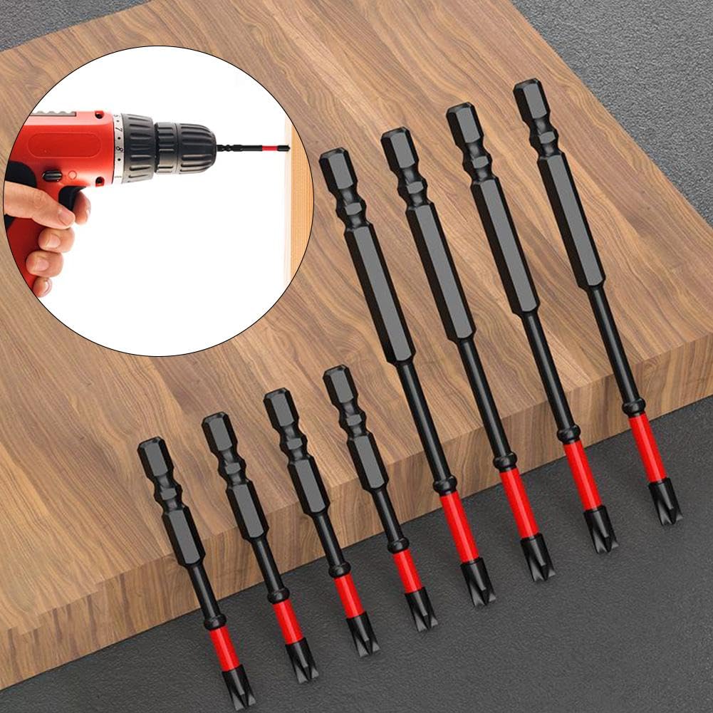 10pcs FPH2 Impact Screwdriver Bit Set for Electricians, S2 Steel 65mm & 110mm Slotted Heads 1/4 Inch Hex Shank, Magnetic Cross Slot Screw Driver Drill Bits Used Electricians