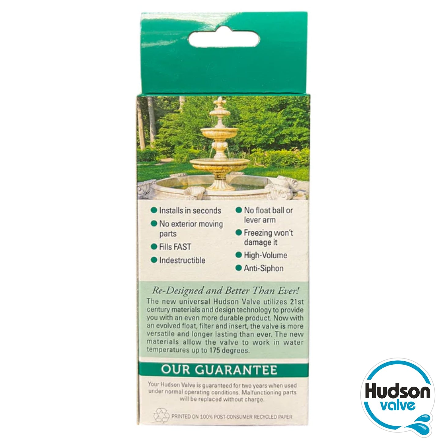 Hudson Valve 1/2" Self-Contained Automatic Water Float Valve VSG | Use for Pond Auto Fill, Livestock Tanks, Fountains, Troughs, Swimming Pools and More | Water Tank Float Valve