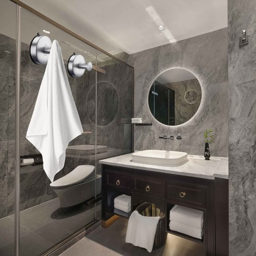 DGYB Suction Cup Hooks Set of 2 Brushed Nickel Towel Hooks for Bathrooms Waterproof Stainless Shower Hooks for Inside Shower 15 Lb Bathroom Hooks for Towels