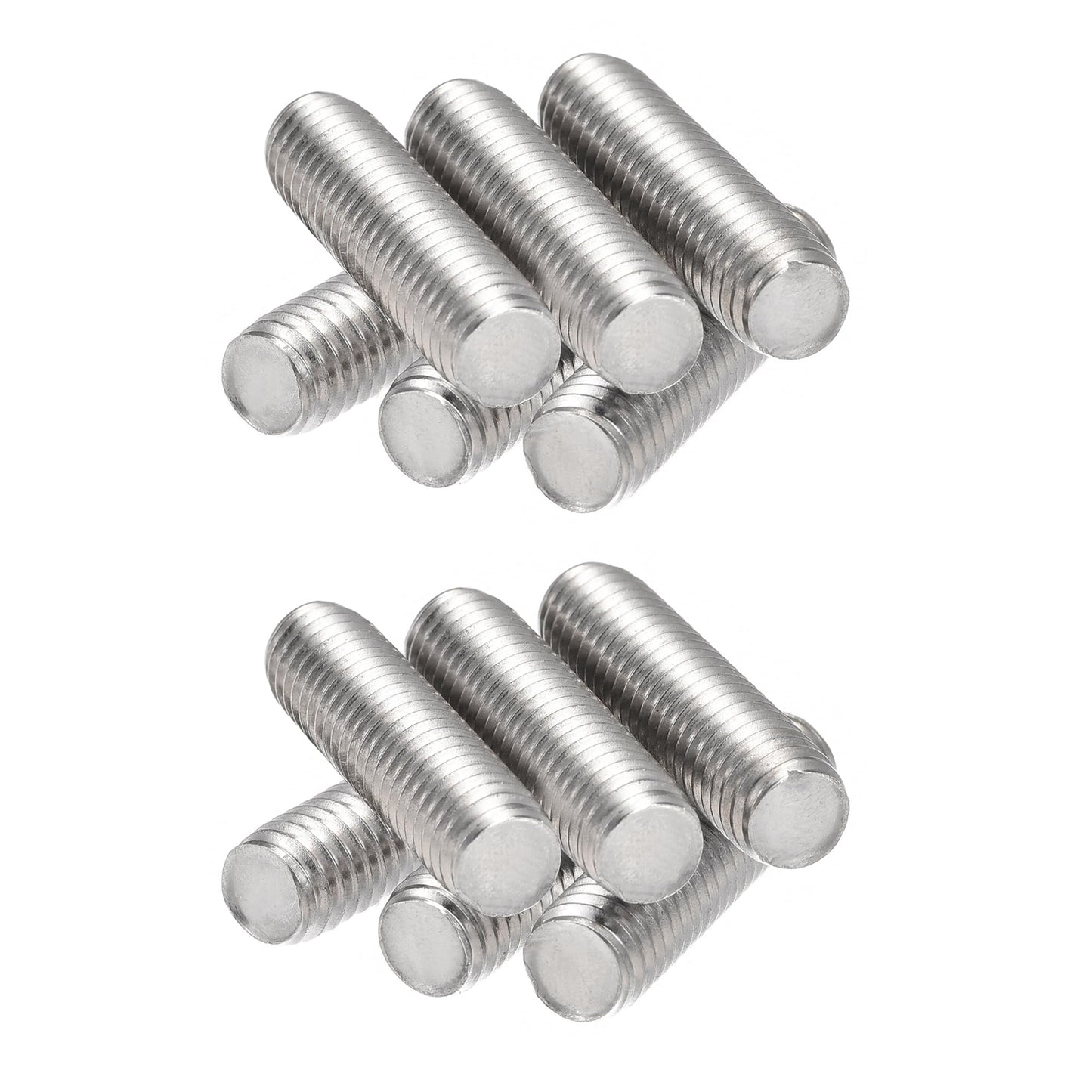 HiPicco 1/4"-20 Fully All Threaded Rod & Studs, 30mm/1.18" Length, 304 Stainless Steel Right Hand Thread Screw for Furniture Mounting Assembly Fastening 12 Pack