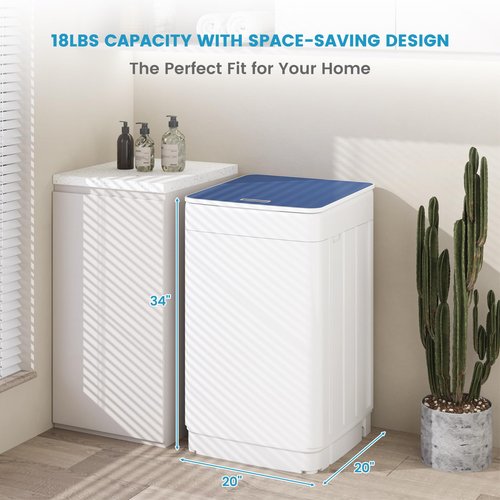 Zynkez 18Lbs Washer and 10Lbs Dryer Combo, Full Automatic Portable Laundry Set with 7 Wash Programs, 5 Dry Modes, Stainless Steel Tub, Compact for Apartments, Dorms, RVs