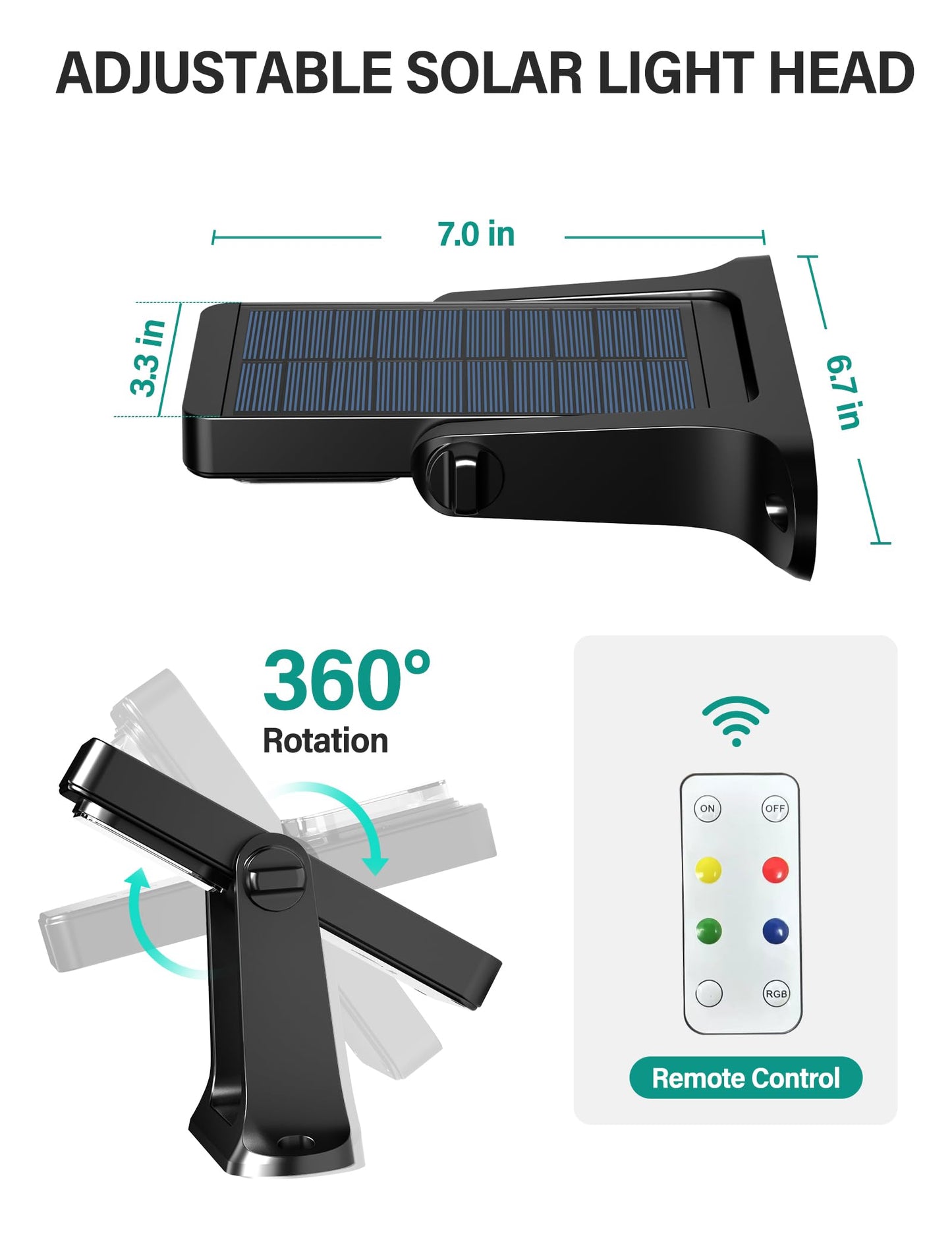 COXSENI 4 Pack Solar Wall Lights Outdoor with Remote Control, 200LM & Long Lasting Battery, 6 Color Modes, Warm/Cool White, RGB, IP65 Waterproof 360° Adjustable Angle for Fence Porch Step