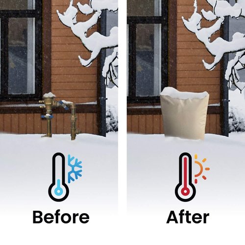 PipeWarmers The Original Pipe Insulation Cover (5˚F) Winter Pipe Insulation (UV-Coated),Pump Cover, Sprinkler Irrigation Valve Cover, Backflow Preventer Freeze Protection (24W X 24H)