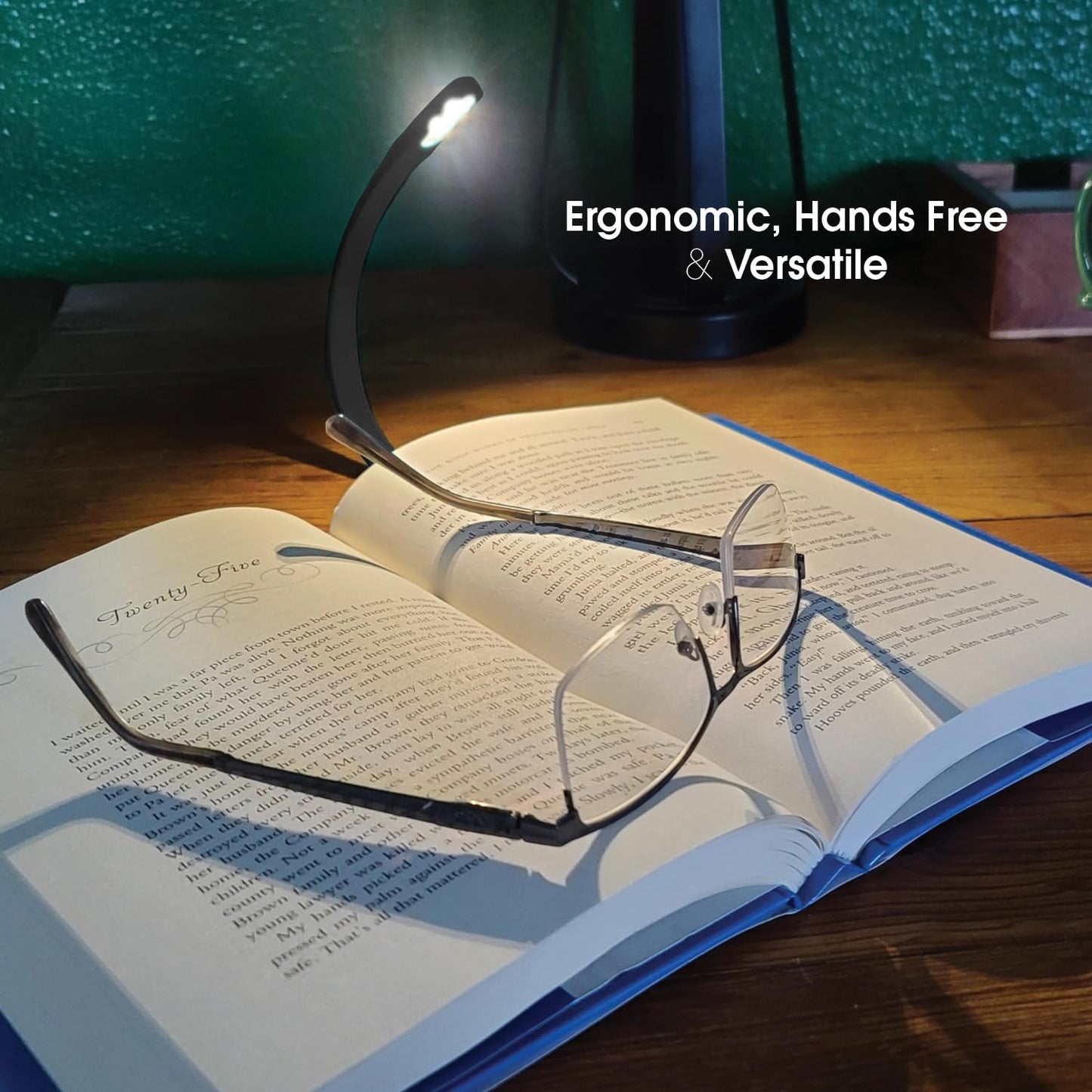 The Original Mighty Bright Recharge Clip On Rechargeable Book Light Reading Light, Warm Eye Care LEDs, Flexible, Durable, Dimmable, Perfect for Kids, Bookworms, Reading in Bed, Lasts 60 Hours (Black)