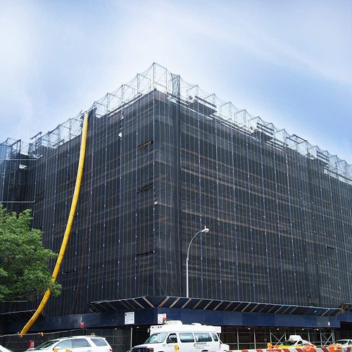Safety Debris Construction Heavy Duty Netting (4' x 150', 1/16" Mesh, Black) - Fire Retardant, UV Treated for Scaffolding, Dust Control, Construction Barrier Fencing, Wind Block, and Site Protection