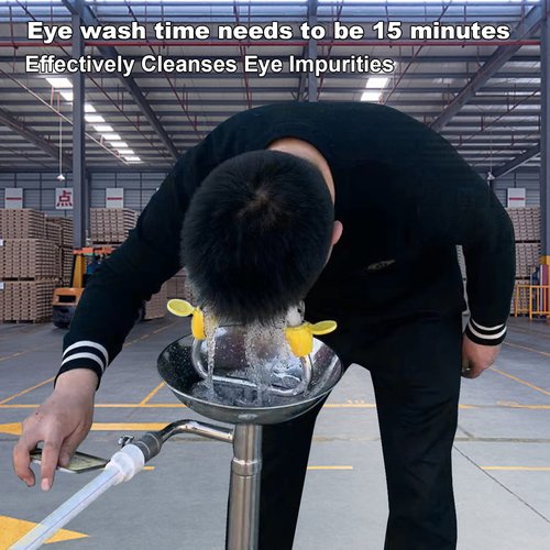 Eye Wash Station Emergency Wall-Mounted - Yeipower Portable First Aid Eyewash Station Kit Stainless Steel Eye Irrigation