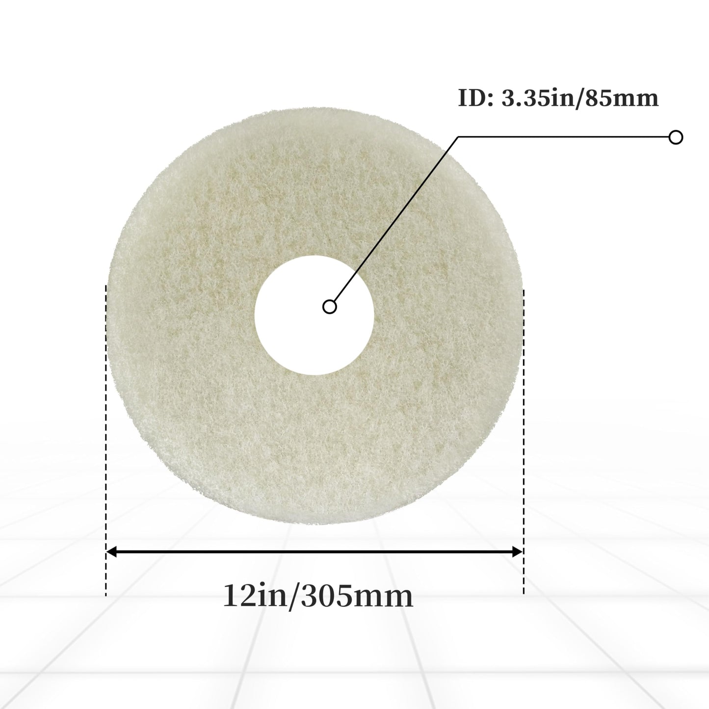 Polish Orbiter Pad 437.051 for Oreck 550MC Orbiter Floor Machine,12" Diameter,White