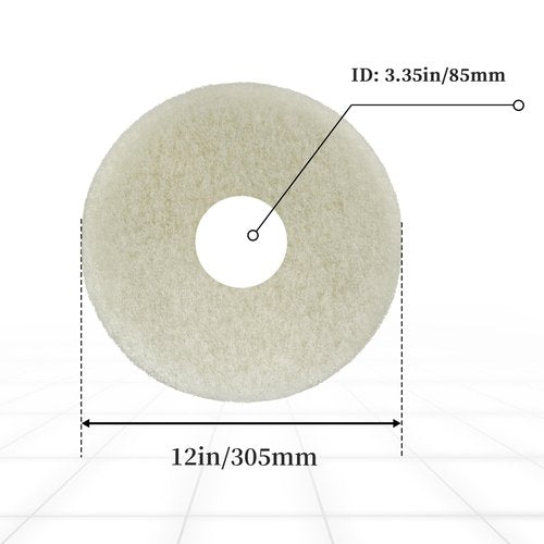 Polish Orbiter Pad 437.051 for Oreck 550MC Orbiter Floor Machine,12" Diameter,White
