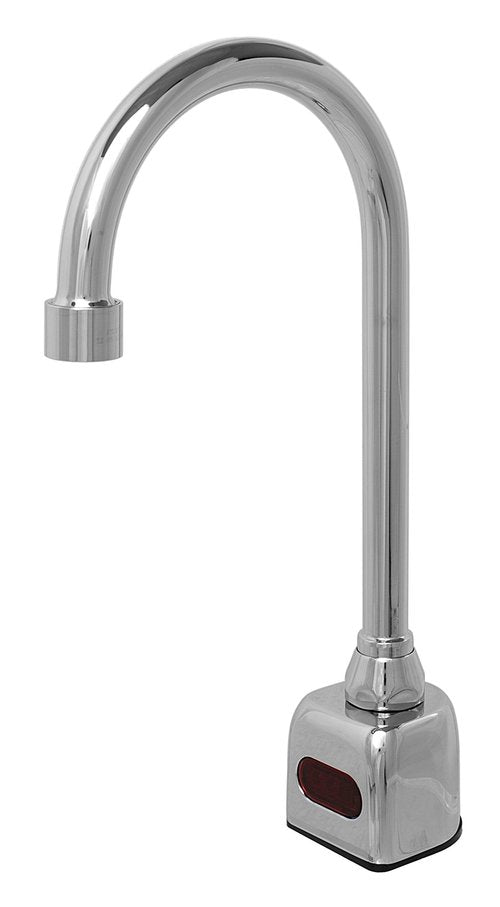 Hydrotek HB-6000C Sensor Commercial Battery Powered Lavatory Gooseneck Faucet, Touchless Deck Mounted Faucet, Non-Mixing, Chrome Plated, Solid Metal Construction