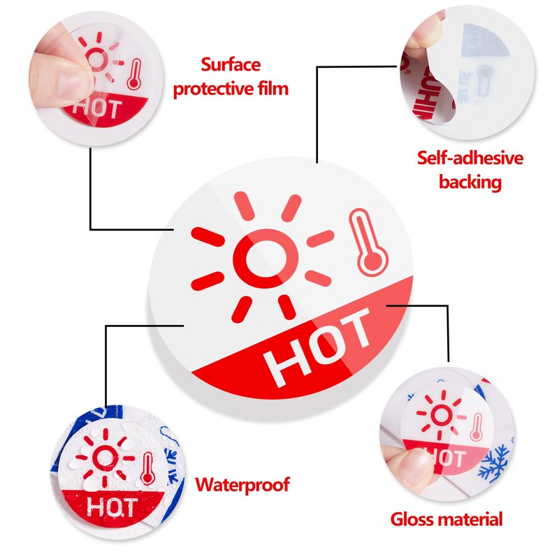 6PCS Hot and Cold Sign, Self-adhesive Waterproof and Durable Cold and Hot Stickers, Warning Label Signs for House, Kindergarten, Business, Bathroom, Office, Faucets Sinks