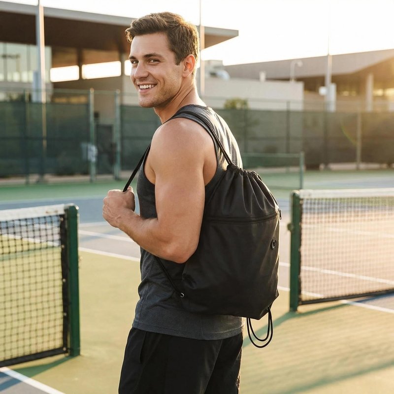 Drawstring Backpack, Waterproof Lightweight Foldable Gym Sack with Wide Shoulder Straps, Large Capacity Daypack for Work, School, Sports, Hiking, Travel, Durable Packable Bag