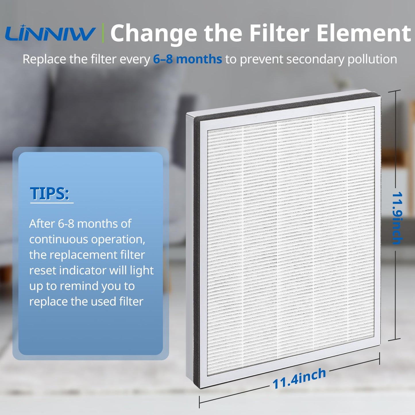 2 Pack Vital 100 HEPA Replacement Filter Compatible with LEVOIT Vital 100 Air Purifier, High-Efficiency Activated Carbon Set, Part Number 100-RF