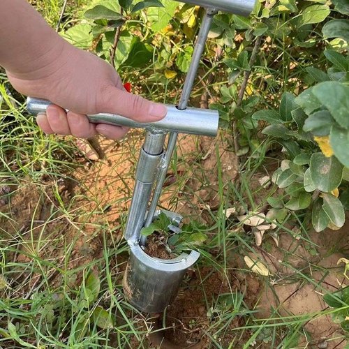 Garden Barrel Transplanter, 2025 Upgrade Plant and Fruit Tree Seedling Transplanter, Stainless Bulb Planter with Long Handle and Serrated Base Garden Tool for Transplanting, Planting