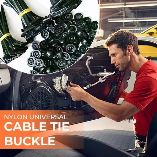 Nylon Universal Cable Tie Buckle, Heavy Duty Self-Locking Nylon Zip Ties Holder, New Multifunctional Cable Tie Buckle for Car Daily Repair (20pcs)