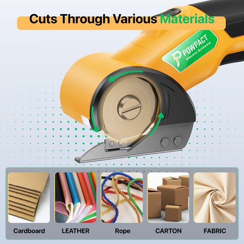 4-Pack Replacement Blades for Powpact Electric Scissors, 40mm Octagonal SK4 Steel, 1.2mm Thick, Cuts Cardboard, Fabric, Plastic, Leather