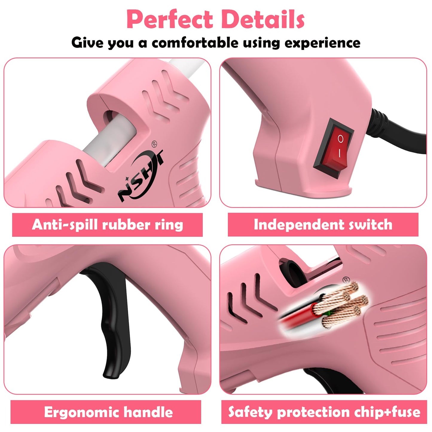 20W Mini Hot Glue Gun with 30 Glue Sticks, Fast Heating, Copper Nozzle, Safe Anti-Scald, Compact & Lightweight for DIY, Crafts, Home Repair, School Projects (Small)