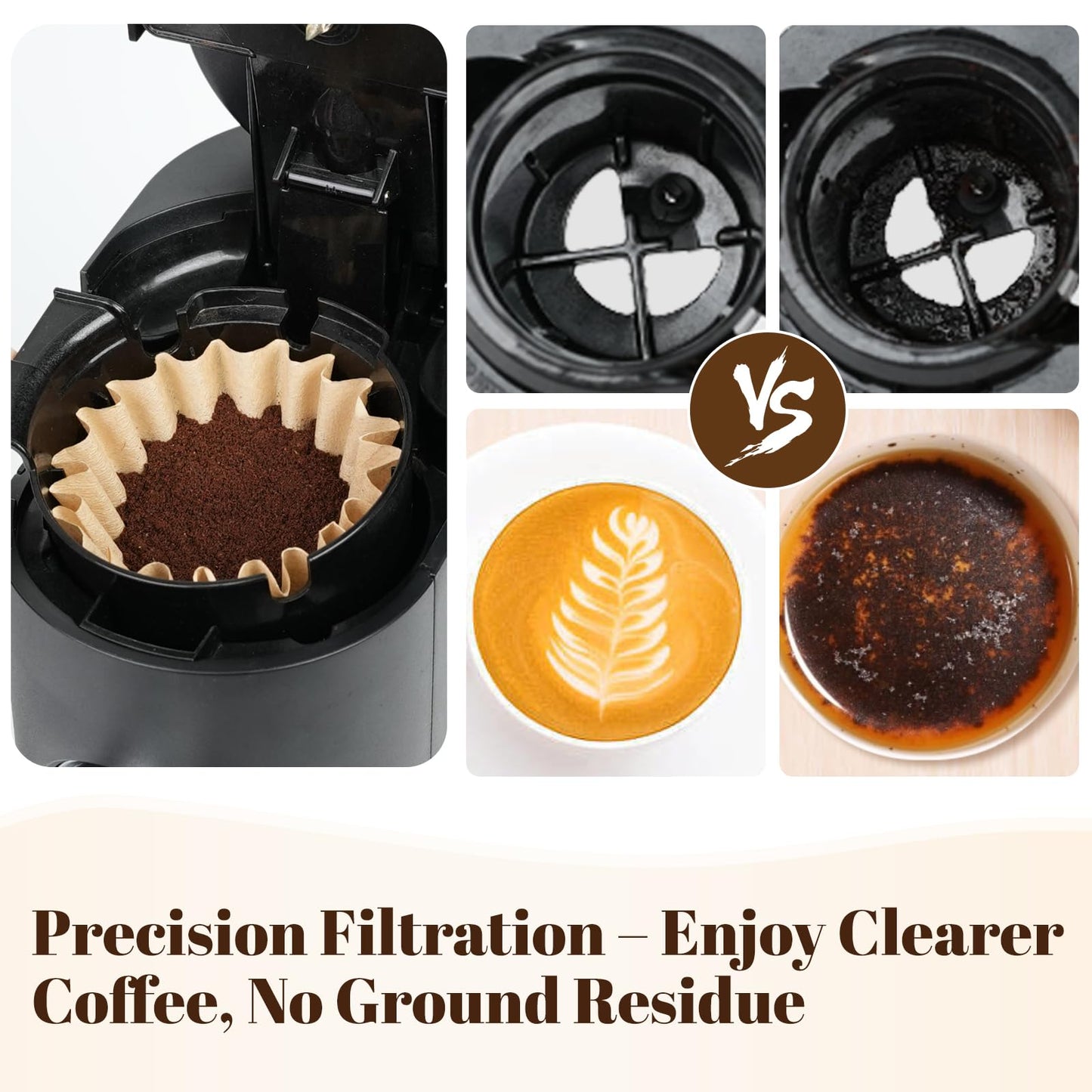 Disposable Coffee Paper Filter, 150 PCS Unbleached Coffee Filters Compatible with Ninja Pod & Grounds Specialty Single-Serve Coffee Maker, Paper Filters for Ninja PB051 PB041 Coffee Maker