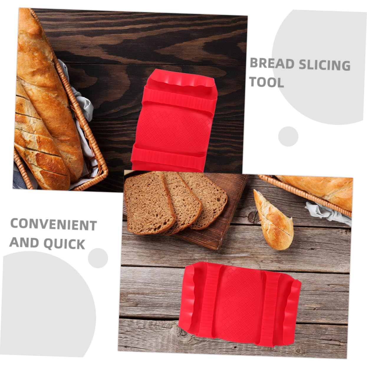 OUNONA 2-in-1 Bread Slicer Oven Mitts Kit Heat Resistant Gloves Cutting Protectors for Easy Baking Safety