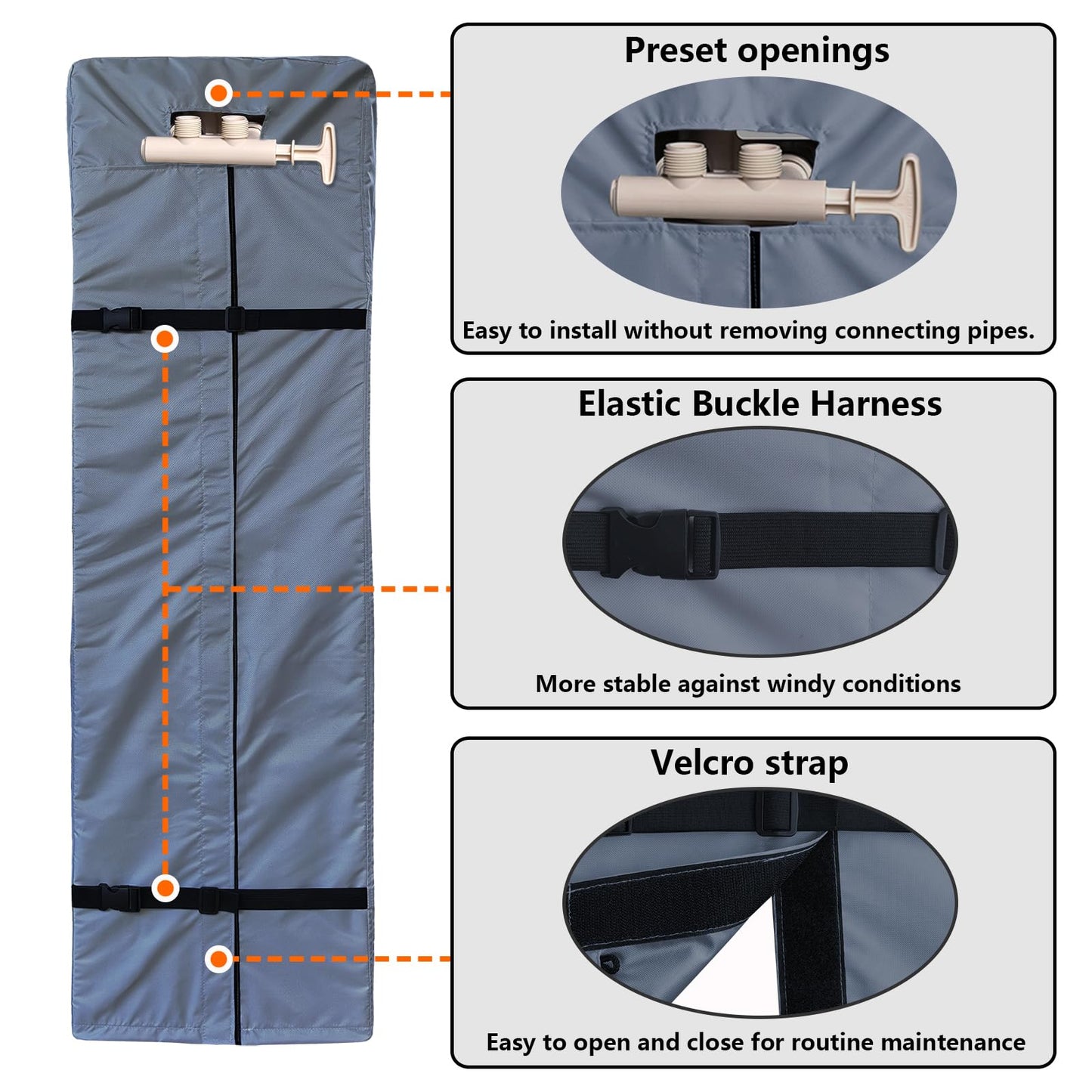 Water Softener Cover for WHES30E/WHES40E Grain Softener, Openable top Easy to use Removal-free installation for UV Dust protection of Water Softener Housings Outdoor or indoor (Grey)