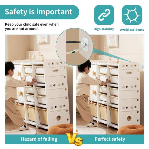 Linwetra Adhesive Furniture Anchors (10 Pairs) for Baby Proofing, Anti Tip Furniture Straps Anchors Securing Keep Child Safety from Falling Furniture, Earthquake Straps
