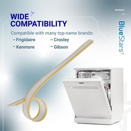 BlueStars 809006501 Dishwasher Bottom Door Gasket Replacement Part – Compatible for Frigidaire Kenmore Electrolux Dishwashers - Replaces 154576501 154297601 PS9495545 AP5809675