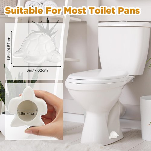FillTouch 2 Pcs Toilet Bolt Caps, Decorative Toilet Bolt Covers, Cute Animals Ceramic Accessories for Home Bathroom Decor (White,Turtle)