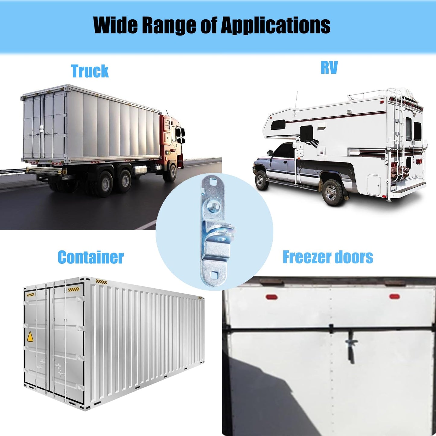 Cargo Trailer Door hasp Bar Lock Handle Keeper Padlock Race Enclosed car Hauler 5/16" Thread Torx Truss Dome Head Nut w/ 5/16" x 2" Carriage Bolts