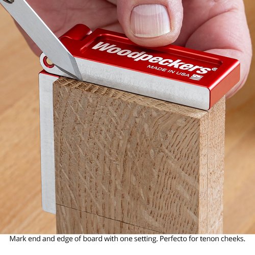 Woodpeckers Folding Saddle Square, Mini Size, Transfer Layout Lines Around Corners, Perfect for Tenons, Dowels, Angled Joinery