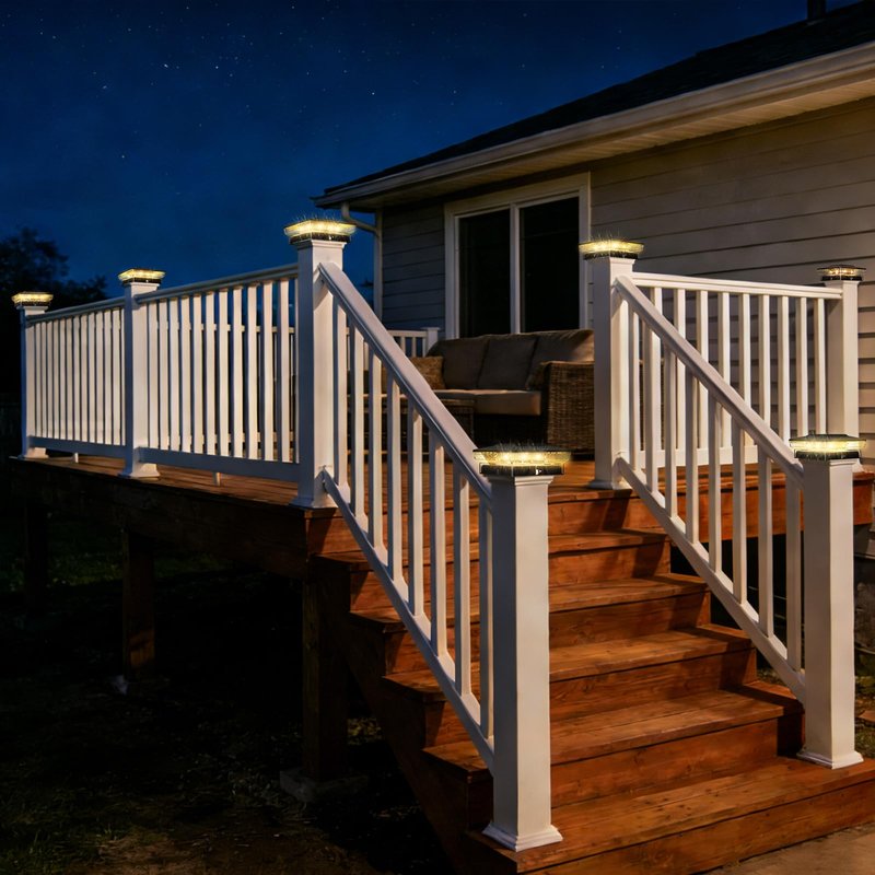 btfarm 4x4 Solar Post Cap Lights Outdoor, 2 Modes 16 LED Deck Fence Post Lights, 6 Pack Waterproof Solar Powered Lighting Outside Fit 4x4 3.5x3.5 Wooden/Vinyl for Porch Patio Garden, Black
