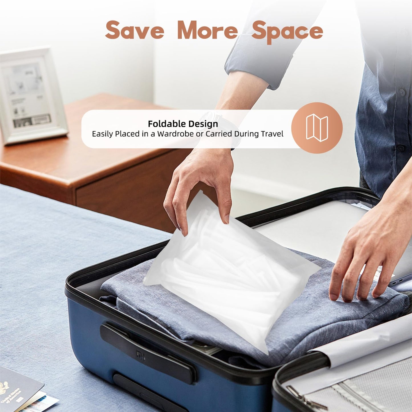 Garment Bags Dust Cover Storage Clear Dust Jacket,Five-Fiece Plastic Dust Suit Bag,White Zipper Breathable Full Zipper for Clothes Closet Coat Protection Garment Cover (60 x 120cm)