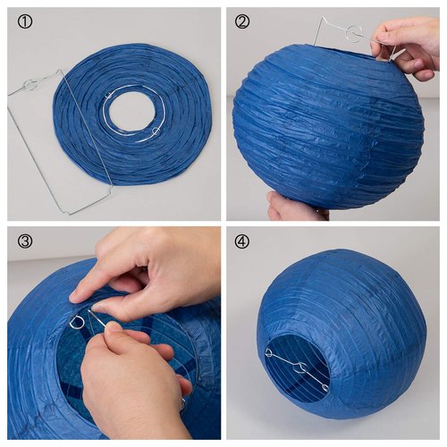LIHAO Blue Paper Lanterns for Graduation Decorations Classroom Graduation Party Graduation Cap Weddings Birthdays 10PCS