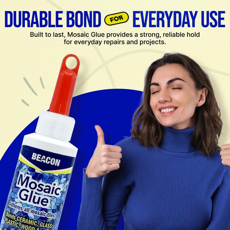 BEACON Mosaic Glue - Non-Toxic & Water Resistant, Ideal for All Tiles & Surfaces, 2-Ounce