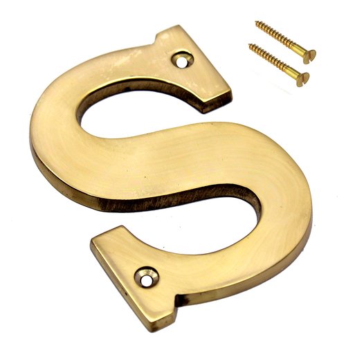 eSplanade Brass House Hotel Door Name Plaque - Golden - 4" Inches ('A' Alphabet - 4") ('S' Alphabet - 4")