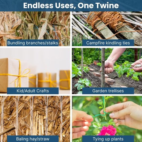 Bridon Black Gold® Baler Twine WR350 x 4,000' – Blue Heavy-Duty Agricultural Twine – Made in USA – Single Ball for Large Square Bales
