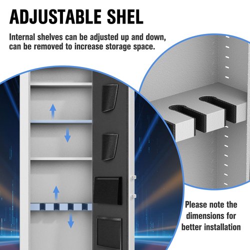 INTERGREAT 53" Wall Gun Safe Between Studs, Assembled Rifle Safe with 3 Removable Shelf, Large Gun Safe for Home Rifle and Pistols with Adjustable Rack (White)