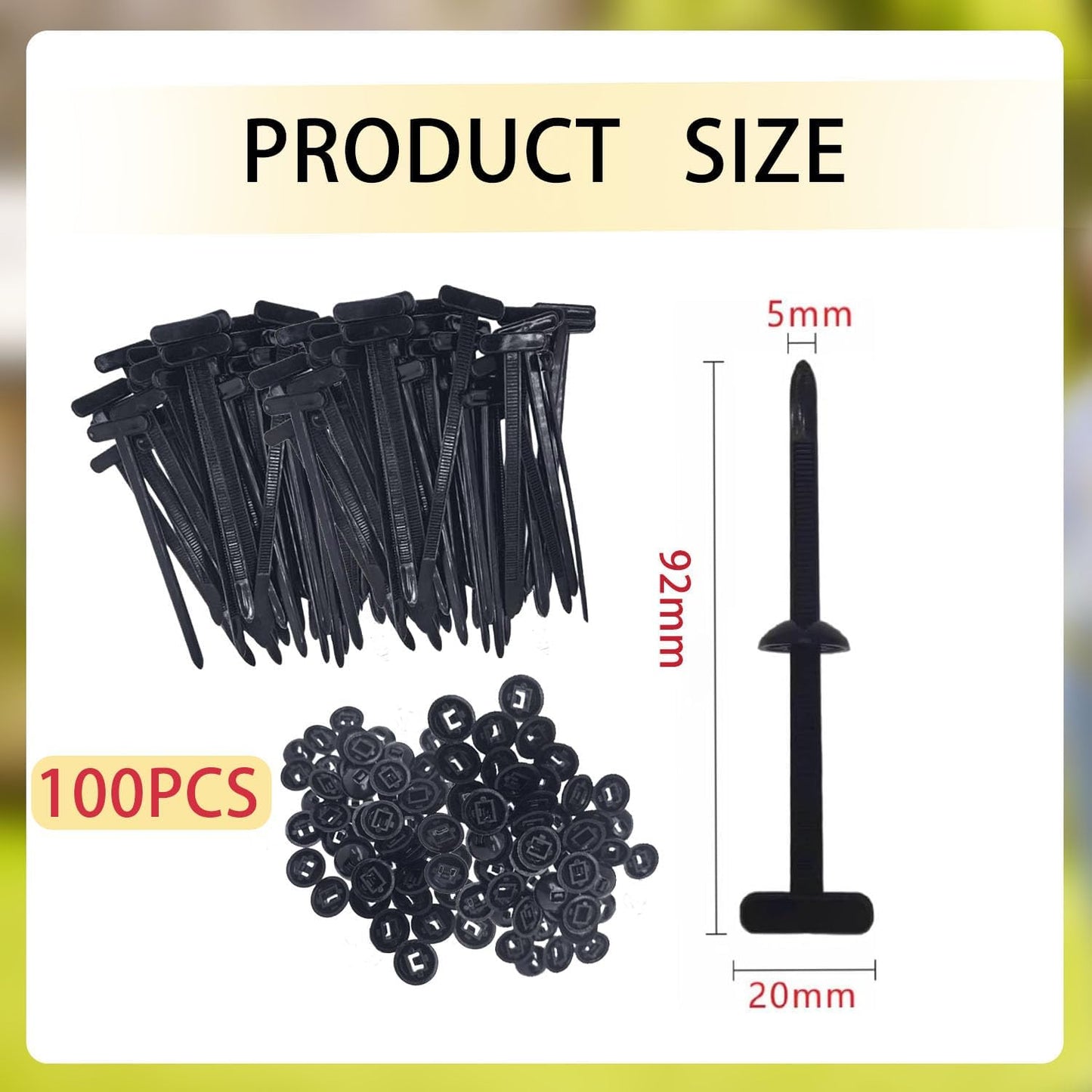 Nylon Universal Cable Tie Buckle, Locking Zip Ties Holder with Pin & Button Design, Suitable for Car Daily Auto Fixing (50PCS)