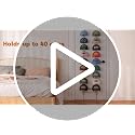 Over-the-Door Hat Rack Organizer for 40 Caps, Black, 2 Strap-Up