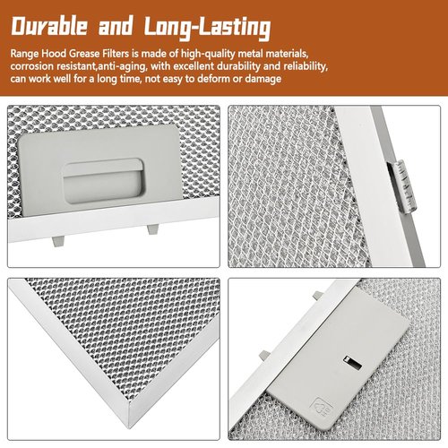 QIEFOAD WB02X11011 Grease Filter 14-1/2" x 11-5/8" Fit for GE JV636H1SS JV636H2SS JV536H1SS Range Hood