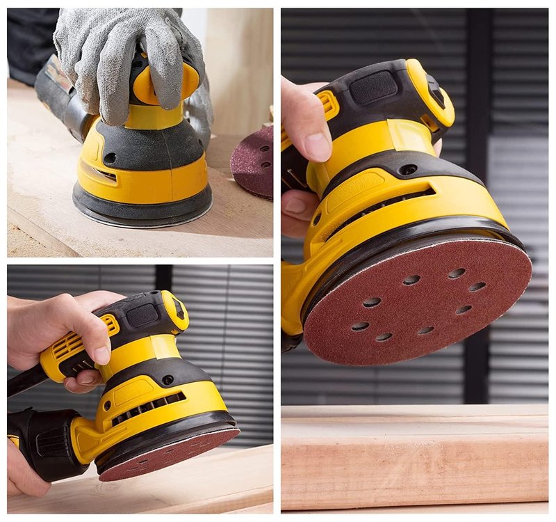 POTUINOM 100 PCS 5 Inch Sanding Discs 240 Grit, Round Hook and Loop Sandpaper for Random Orbital Sander