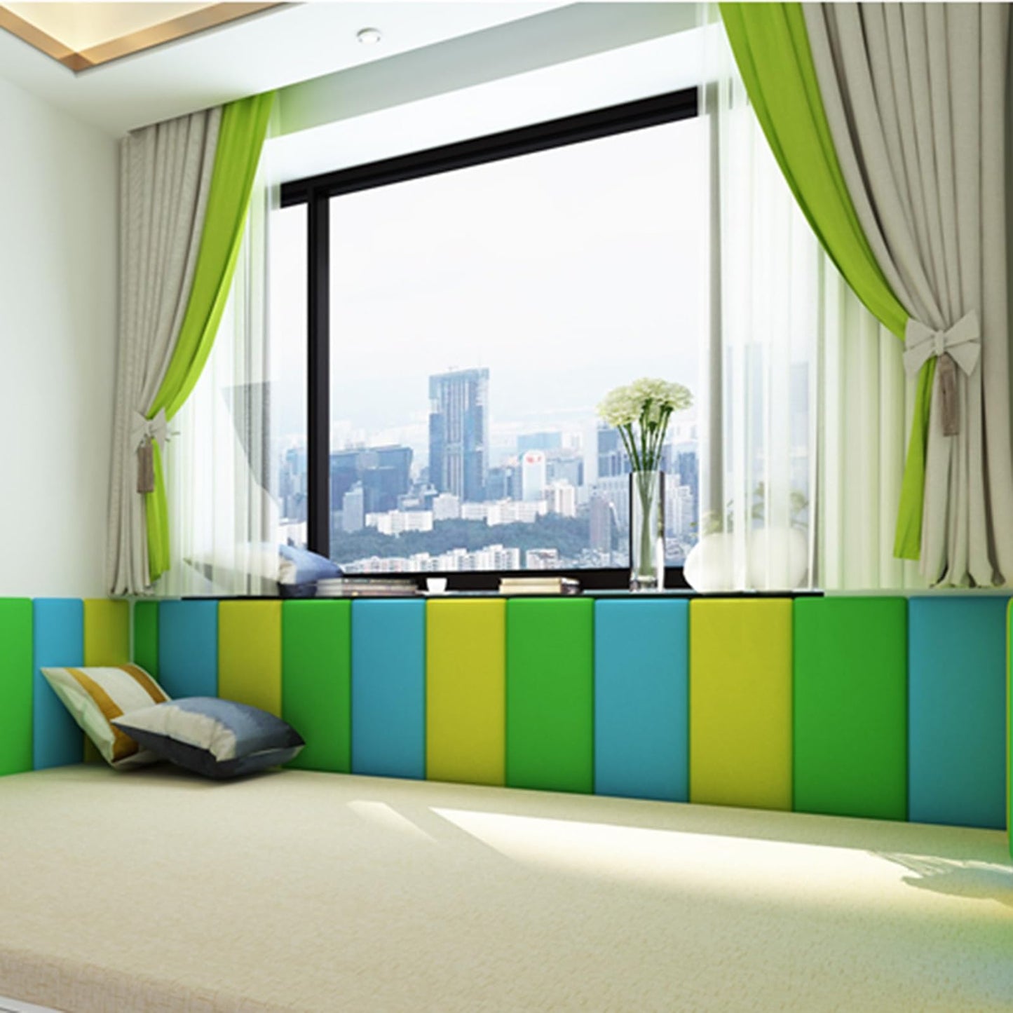 ONSMO 10 pcs Anti Collision Wall Padding Protection Pad Sponge Padded Wall Panels for:Bedrooms,Children's Room, 30X60CM