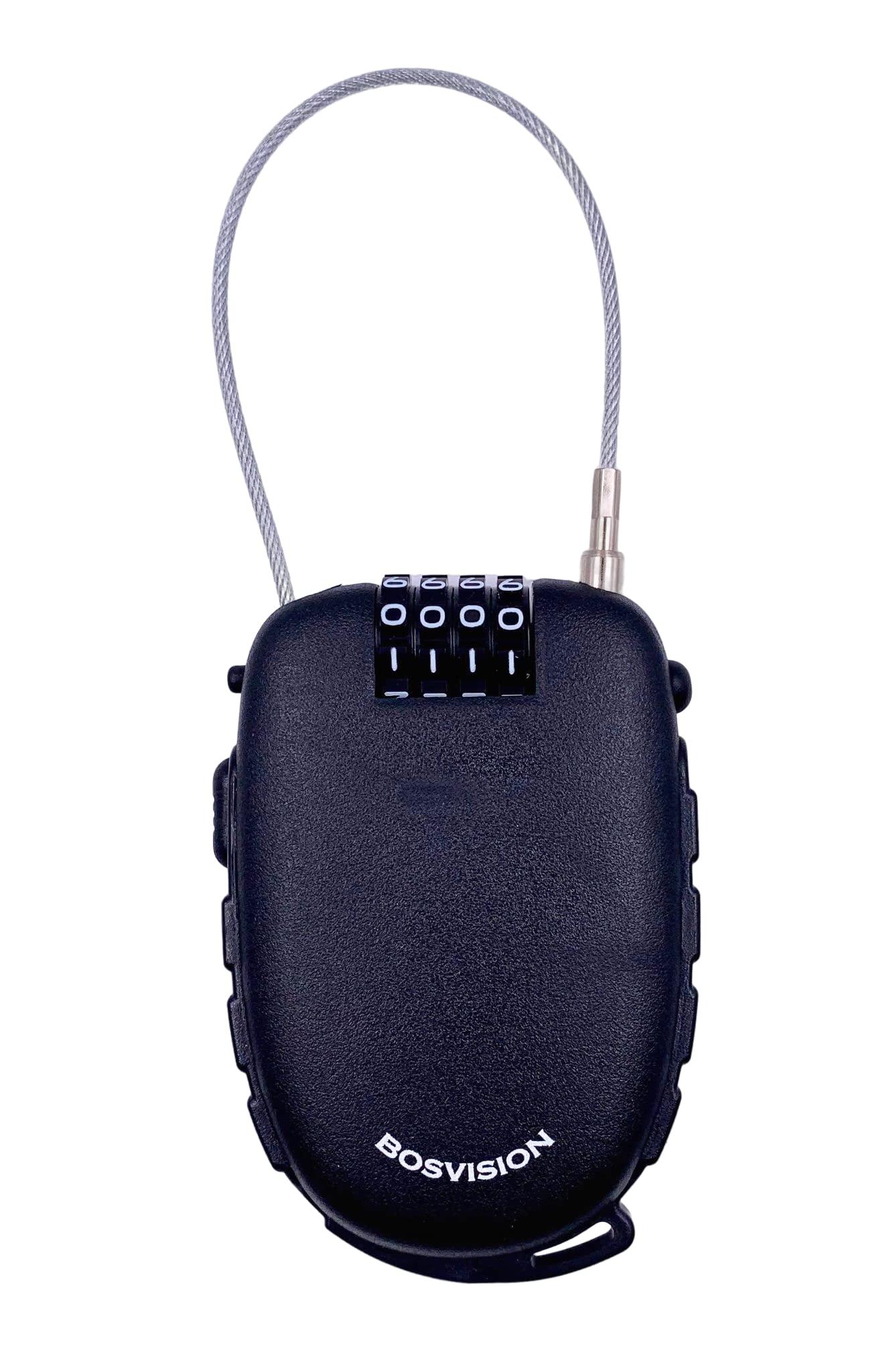 Bosvision Ultra-Secure 4-digit Combination Lock with 3 Feet Retractable Cable for Bike, Ski, Snowboard and Stroller