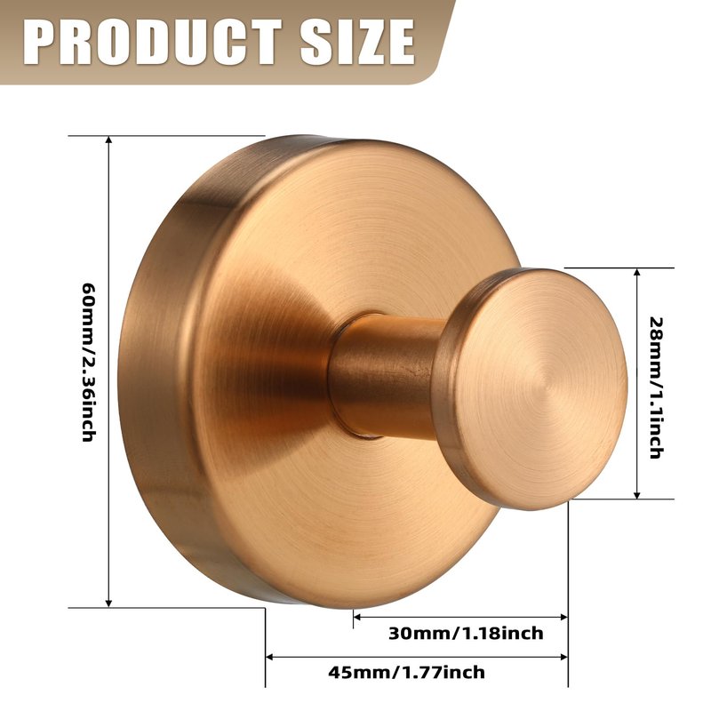 Fenas Suction Cup Hooks for Shower No-Drill Bathroom Hooks for Towels, Robes, Loofah Mountable on Bathroom Walls, Kitchen, Glass, Mirrors, Tile and Smooth,Non-Porous Surfaces (2, Champagne Bronze)