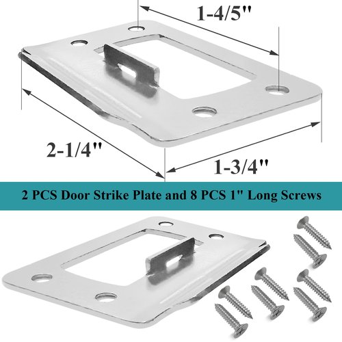 2-1/4" by 1-3/4" Door Latch Restorer Strike Plate for Doors, 2 PCS Universal Door Lock Hardware with Foul 1" Long Screws (Satin Nickel)