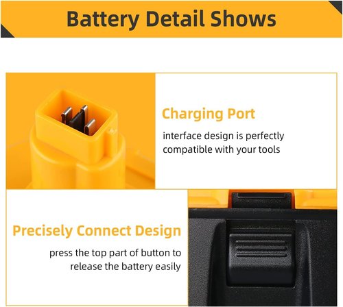 18V Replacement Battery for DeWALT: 18 Volt 5.0Ah XRP DC9096 Ni-Mh Batteries Compatible with DC9098 DC9099 DW9095 DW9096 DW9098 Cordless Power Tools