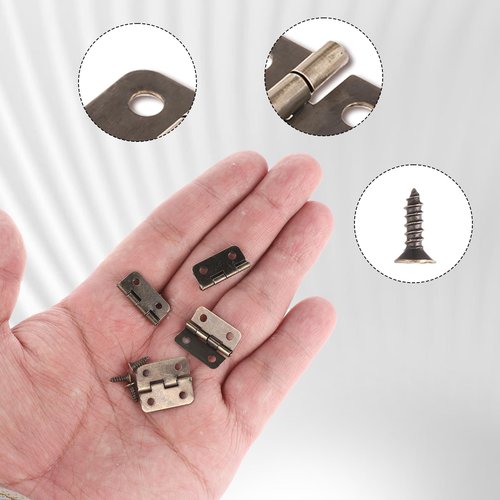 18 x16mm Folding Butt 10 Pcs Antique Bronze Hinge Mini Hinges 180 Degree Rotation Hinges with Screws Miniature Tools for Wooden DIY Crafts Wooden Jewelry Box Jewelry Box Cabinet Decorative