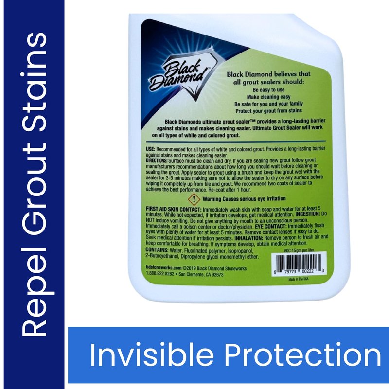 ULTIMATE GROUT SEALER – Professional Strength Tile, Stone & Grout Protection for Showers, Floors & Backsplashes | Easy-Clean, Stain & Moisture Repellent – Low Odor Contractor Grade (Quart)