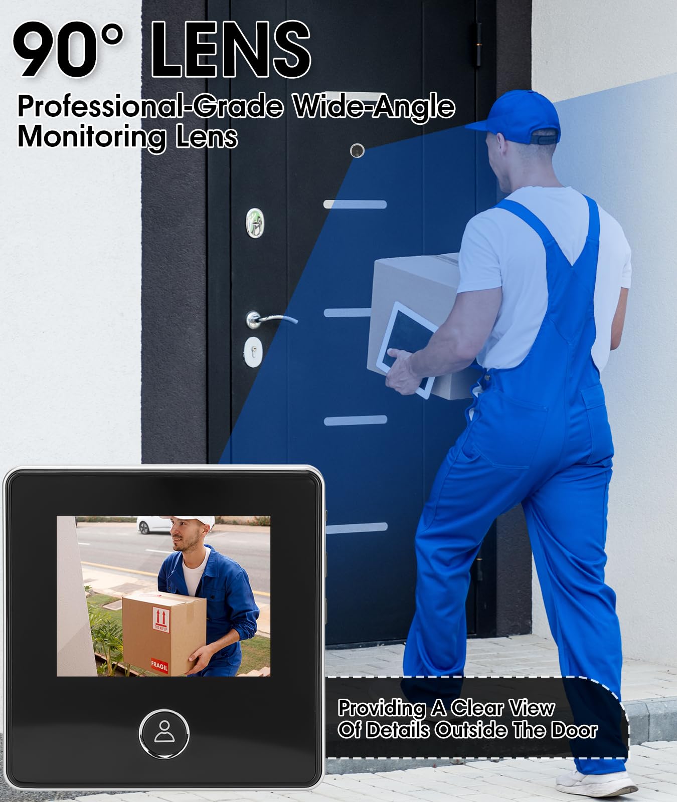 Irosiy 2.8in Digital Door Viewer Peephole Camera with High-Definition Display, Infrared Night Vision, Wide Angle for Home, Hotel, Apartment, Security Digital Door Eye Viewer