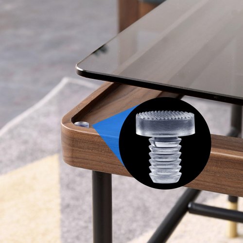 50 pcs Assorted Glass Top Table Bumpers with Stem, 5 Sizes Anti Slip Pads, Clear Rubber Grippers, Patio Table Spacers for Furniture (0.19, 0.20, 0.21, 0.24, 0.35 inch)