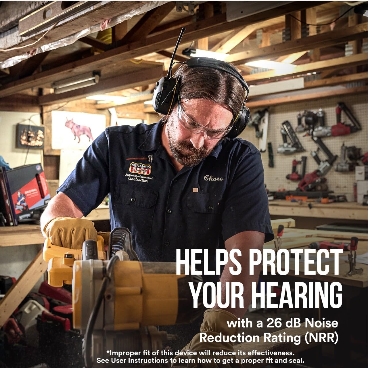 3M WorkTunes Connect + AM/FM Wireless Hearing Protector with Bluetooth Technology, Bluetooth Hearing Protection with a 26 dB Noise Reduction Rating